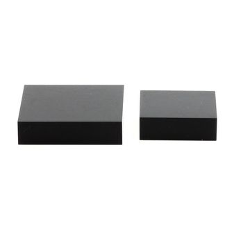 Socle présentoir acrylique support pour minéraux. 7 pièces. Noir.