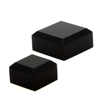Socle présentoir acrylique angles biseautés support pour minéraux. 4 pièces. Noir