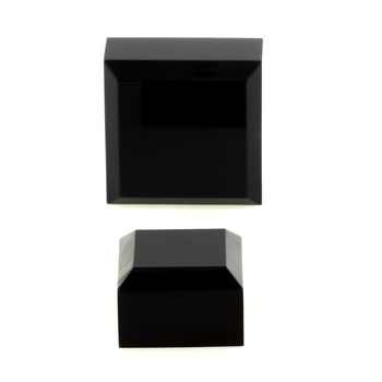 Socle présentoir acrylique angles biseautés support pour minéraux. 4 pièces. Noir