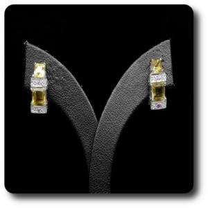 GOLDEN CITRINE & PINK SAPPHIRE EARRINGS