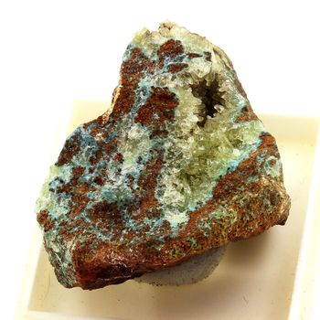 Sénégalite sur Turquoise. 122.3 ct.