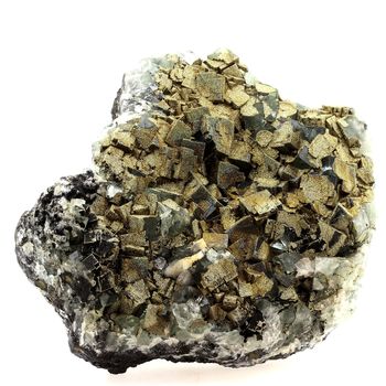 Fluorite + Pyrite.