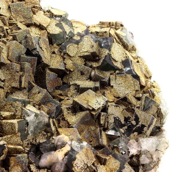 Fluorite + Pyrite.