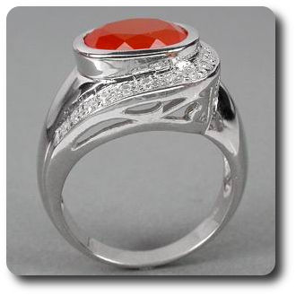 ORANGE FIRE OPAL RING