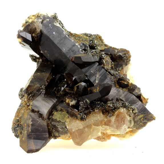 Smoky quartz + Apatite.