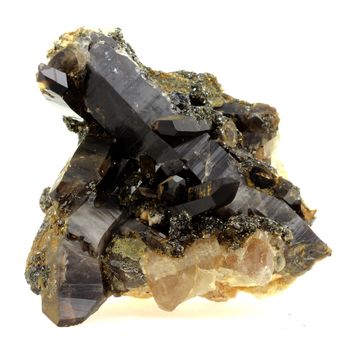 Smoky quartz + Apatite.