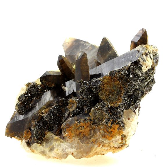 Smoky quartz + Apatite.