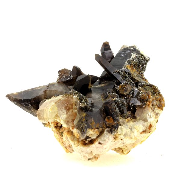 Smoky quartz + Apatite.