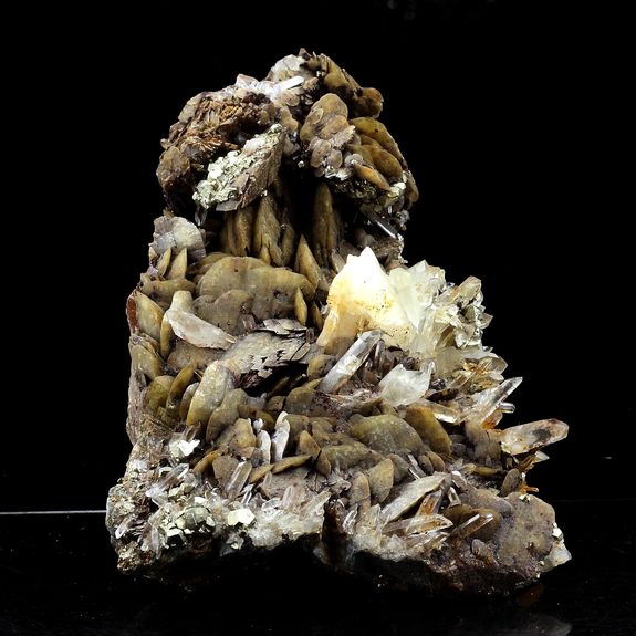 Siderite, Quartz, Pyrite.