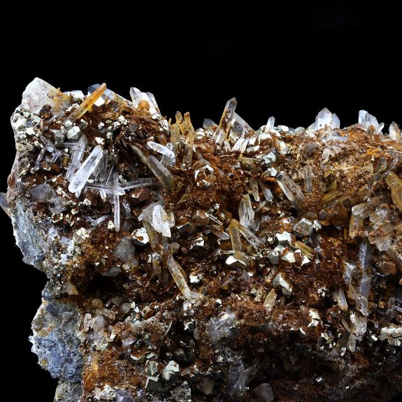 Siderite, Quartz, Pyrite.