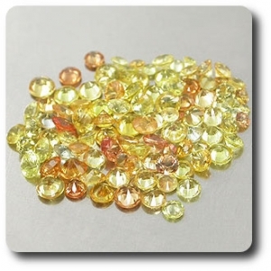 3.72 cts LOT DE 100 SAPHIR JAUNE . VS-SI1