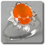 ORANGE FIRE OPAL RING