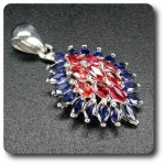 ORANGE & BLUE SAPPHIRE PENDANT