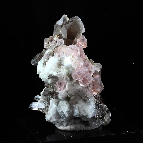 Fluorite rose + Quartz fumé. 23.0 ct.