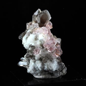 Fluorite rose + Quartz fumé. 23.0 ct.