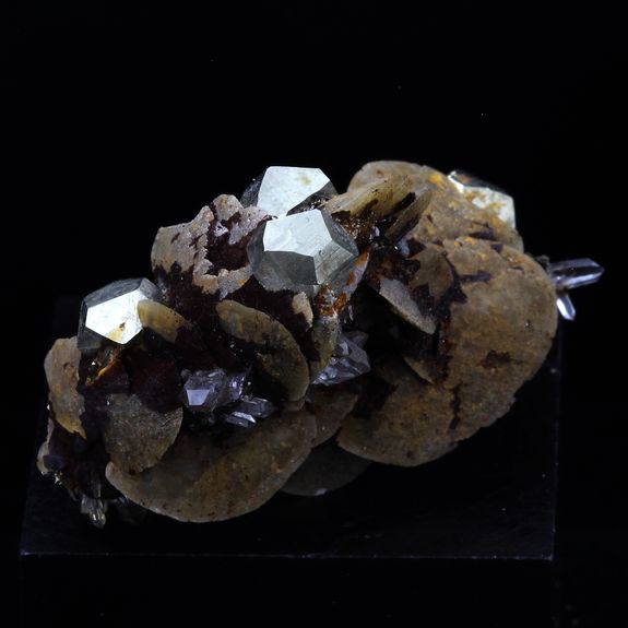 Siderite, Quartz, Pyrite.