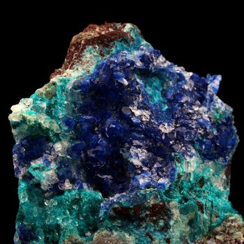 Azurite + Dioptase + Chrysocolle. 205.0 ct.