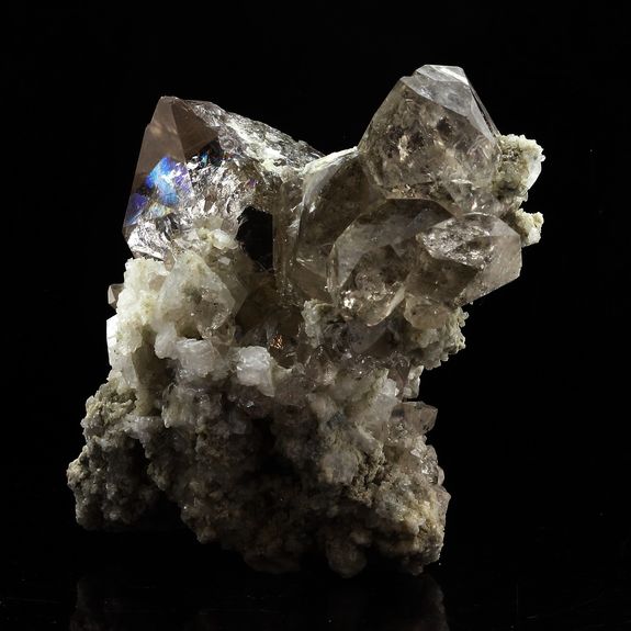 Smoky quartz with Chlorite + Adularia.