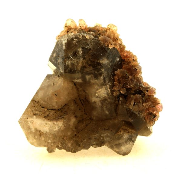 Fluorite rose + Quartz fumé. 193.0 ct.