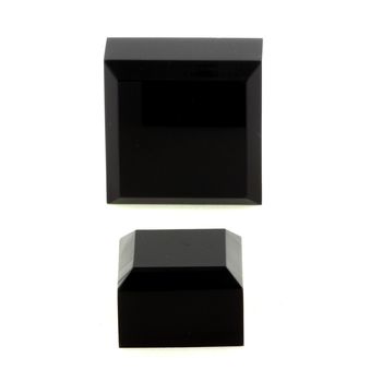 Stand Acrylic Holder beveled angles for Minerals. 3 pcs. Black