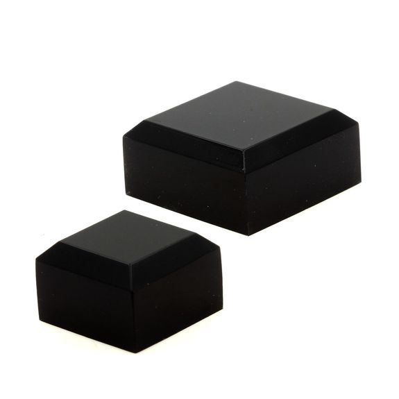 Stand Acrylic Holder beveled angles for Minerals. 3 pcs. Black