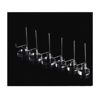 Acrylic and metal display for minerals.