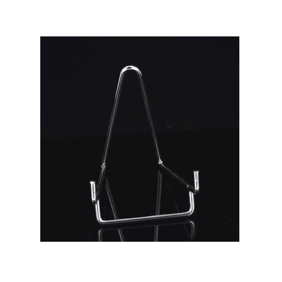 Metal display stand for minerals.