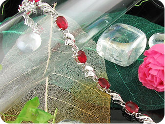 8x8mm Red Rubies Bracelet