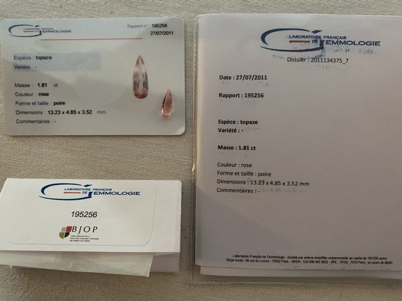 1.81 cts TOPAZE IMPERIALE . IF