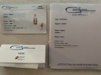 1.81 cts TOPAZE IMPERIALE . IF