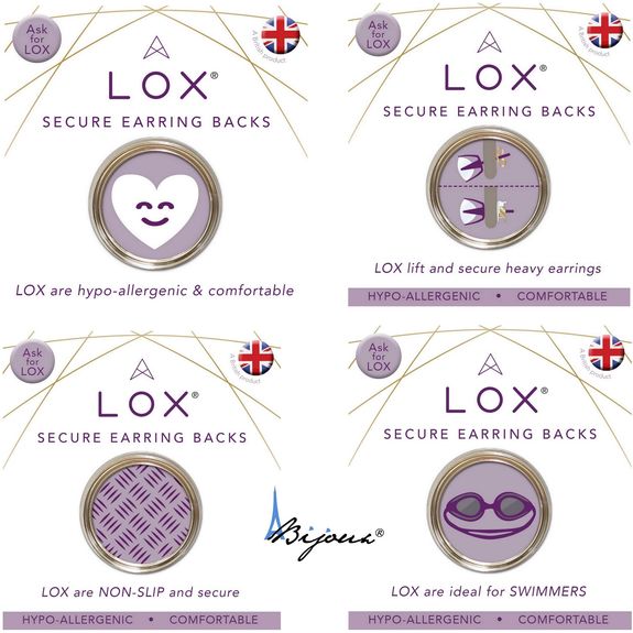 Fermoir sécurisé Boucles d'oreille hypoallergénique LOX, Aloxia.