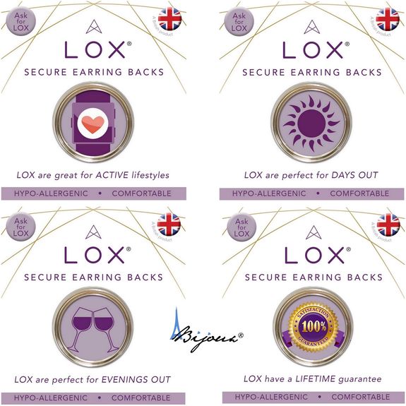 Fermoir sécurisé Boucles d'oreille hypoallergénique LOX, Aloxia.