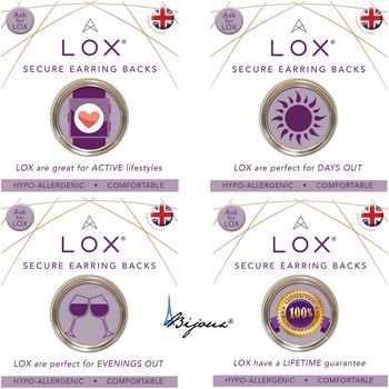 Fermoir sécurisé Boucles d'oreille hypoallergénique LOX, Aloxia.
