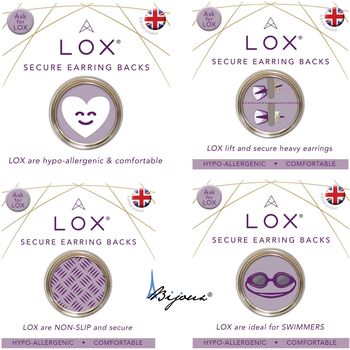 Fermoir sécurisé Boucles d'oreille hypoallergénique LOX, Aloxia.