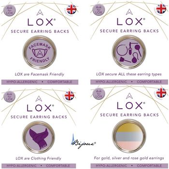 Fermoir sécurisé Boucles d'oreille hypoallergénique LOX, Aloxia.
