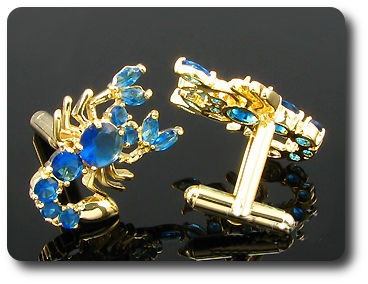 11x2-8 mm Blue Sapphire Scorpion Cufflink
