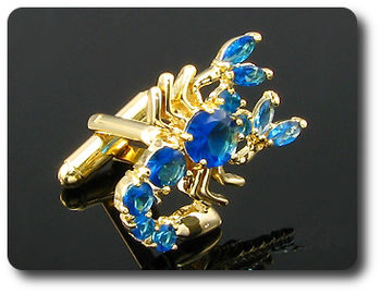 11x2-8 mm Blue Sapphire Scorpion Cufflink