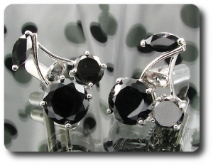 6x10-7 mm Black Sapphire Cherries Cufflink