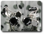 6x10-7 mm Black Sapphire Cherries Cufflink