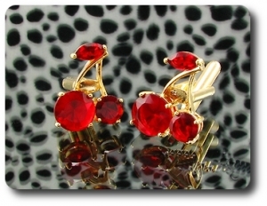 6x10-7 mm Red Ruby Cherries Cufflink