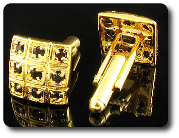 18x4 mm Black Sapphire Cufflink