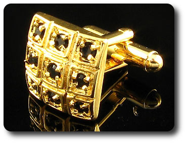 18x4 mm Black Sapphire Cufflink