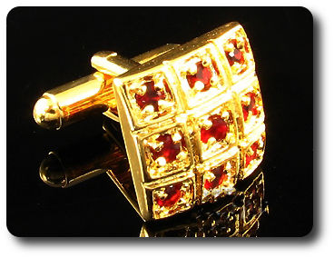 18x4 mm Red Ruby Cufflink