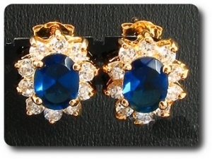 6x14-8mm Blue Sapphire Necklace + Earrings