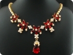 Red Ruby Necklace + Earrings