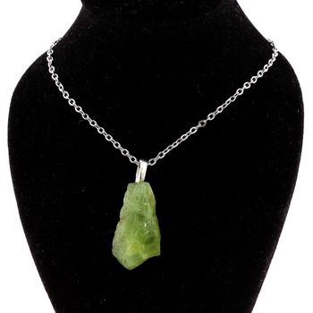 Necklace raw Peridot .