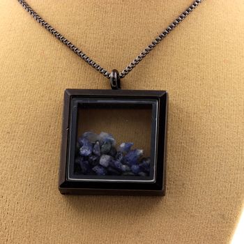 Raw Benitoite Square Black color - Main Image