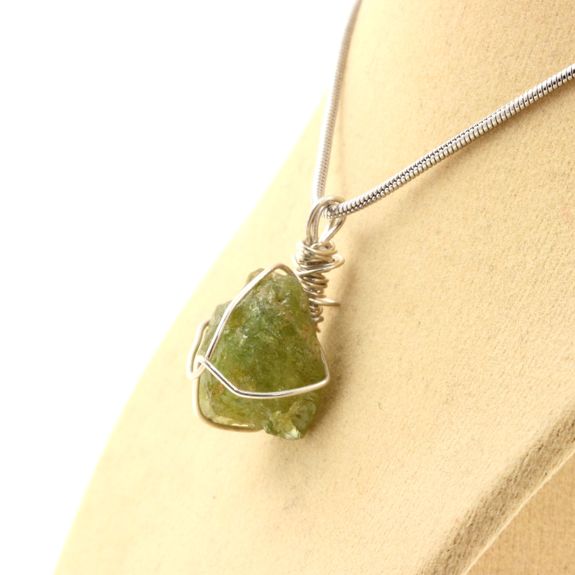 Necklace raw Grossular Garnet.