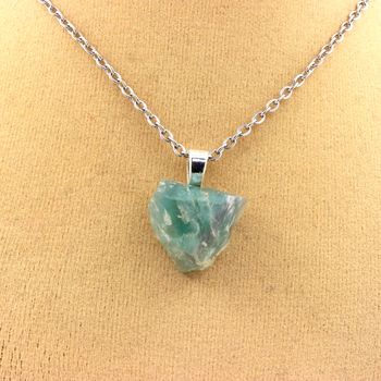 Raw Fluorite Necklace. 18.88 ct.