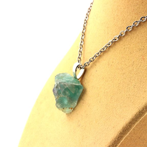 Raw Fluorite Necklace. 18.88 ct.